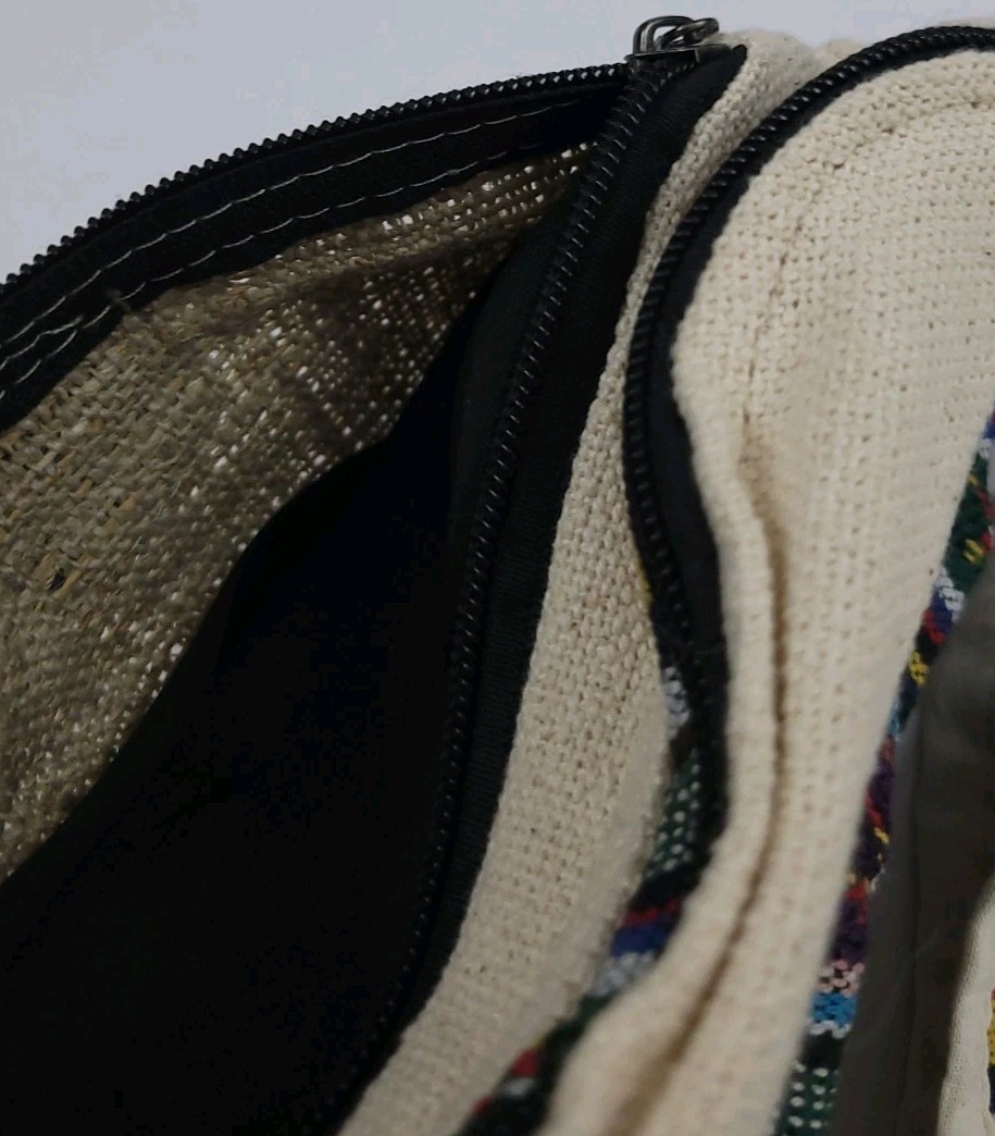 Himalayan Hemp Multicolor Boho Pattern Fanny Pack Waist Bag Made In Nepal Vtg
