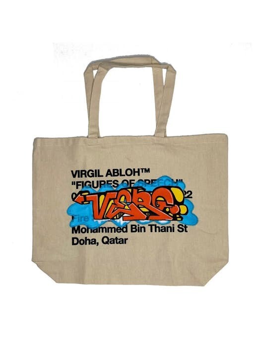 Virgil Abloh Design FOS Tote Off-White Figures Of Speech – Tan NEW Qatar Museums
