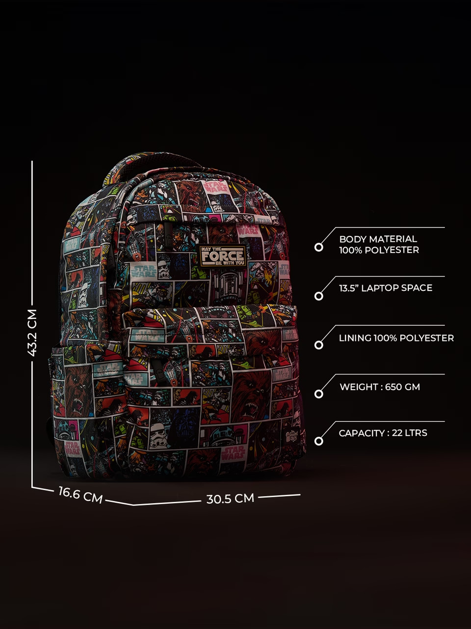 Star Wars Patterned Utility Gear Backpack Premium 15 in Laptop Fit Bag/Travel