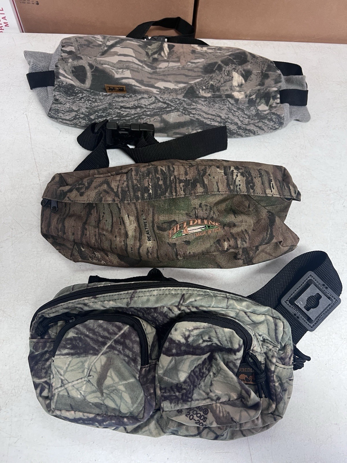 Lot of 3 Fieldline Camo Hunting Waist Packs Fanny Pouches Hand Warmer USA
