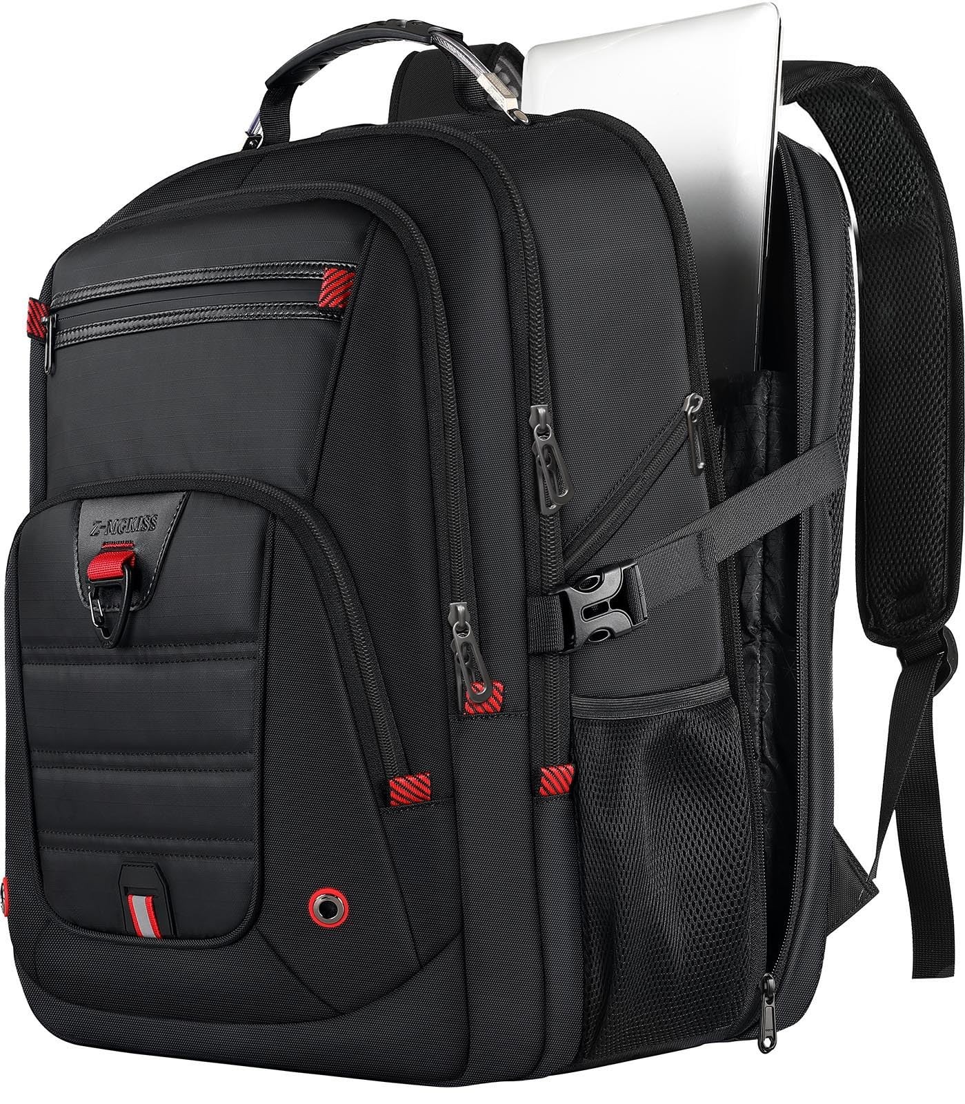 Mochila De Viaje Extra Grande De 52 Litros Con Puerto USB Color Negro Pro