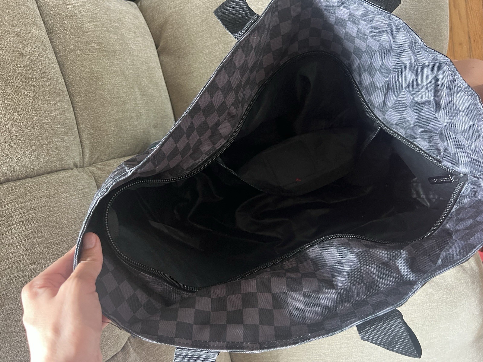 Sprayground Limited Edition Large Checkered Money Duffle Bag Zip Pockets