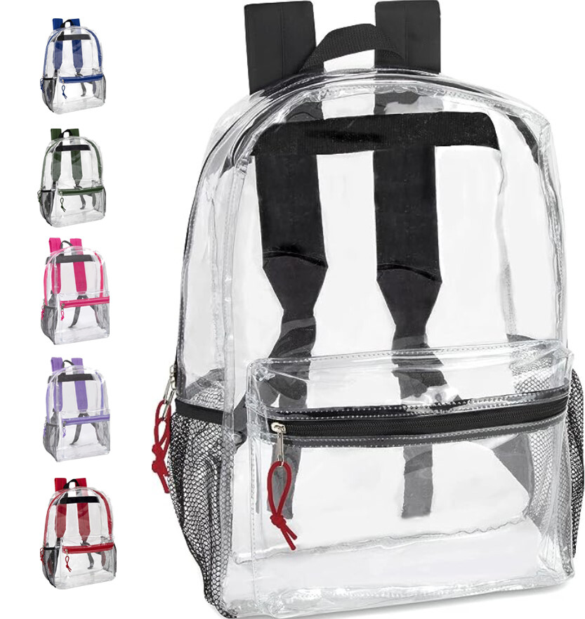 Clear Backpack Heavy Duty of Bookbag for Women Men 16″ Transparent Large Back