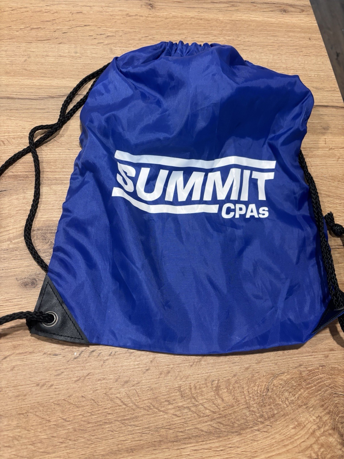 John Summit CPAs Blue Solid Drawstring Backpack Gym Sack Bag Unisex Adults