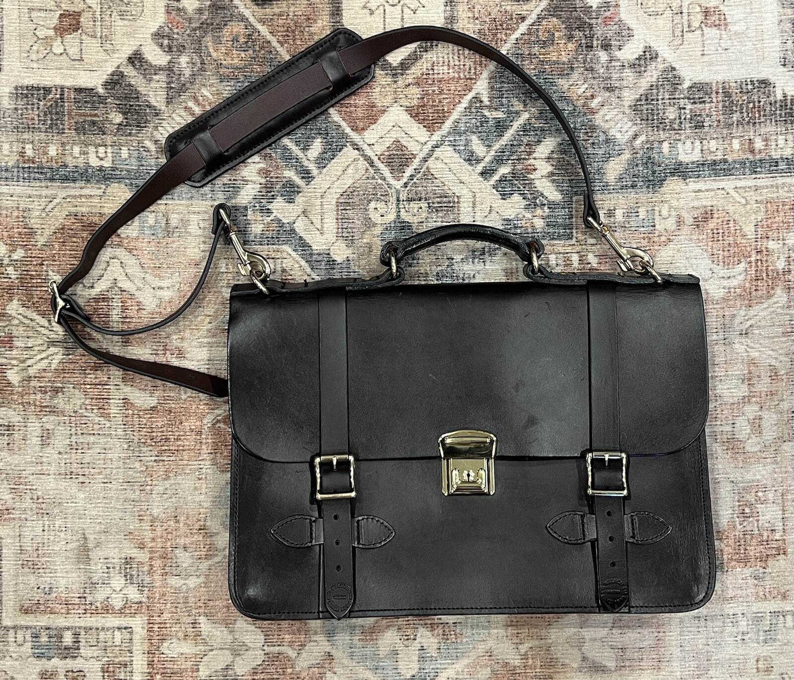 Filson Leather Field Satchel – Brown Genuine Bridle Leather – Excellent