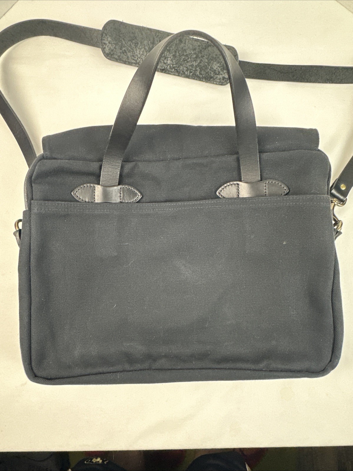 Filson Rugged Twill Original Briefcase Black Made In USA High Quality Canvas