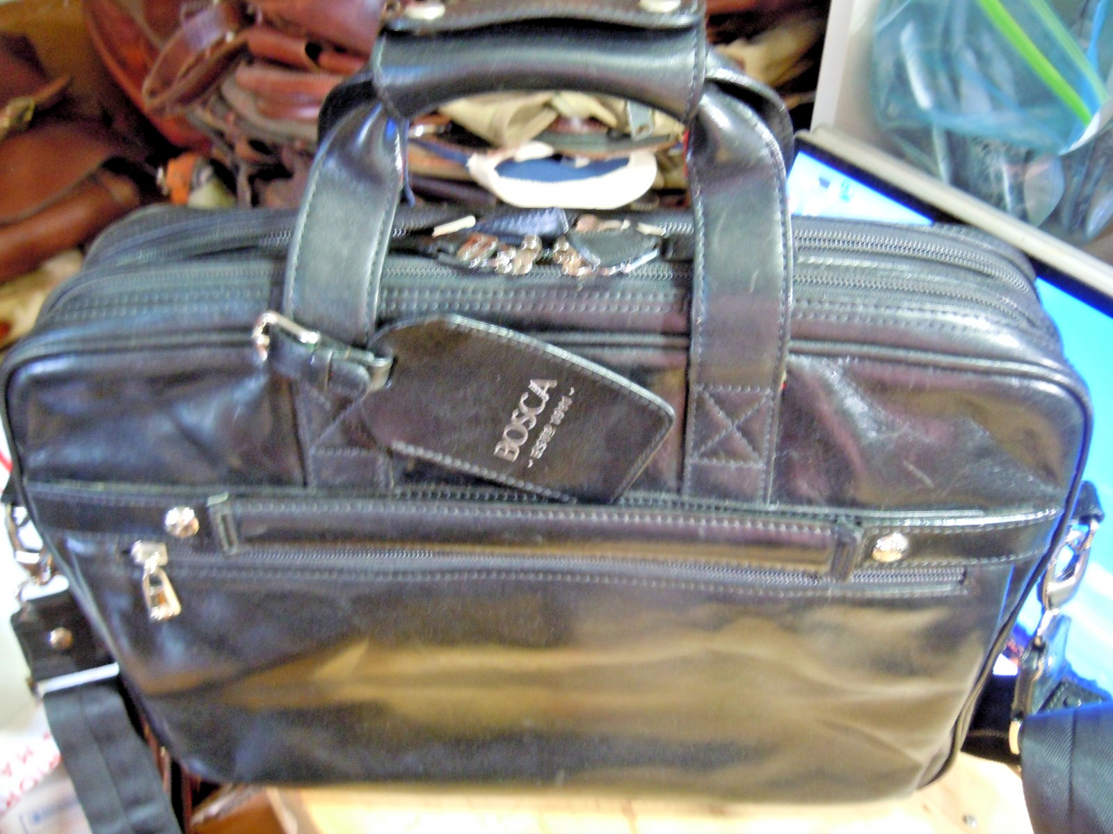 Bosca Old Leather/ Stringer Briefcase/ Italian Leather Luxury/ Large Capacity
