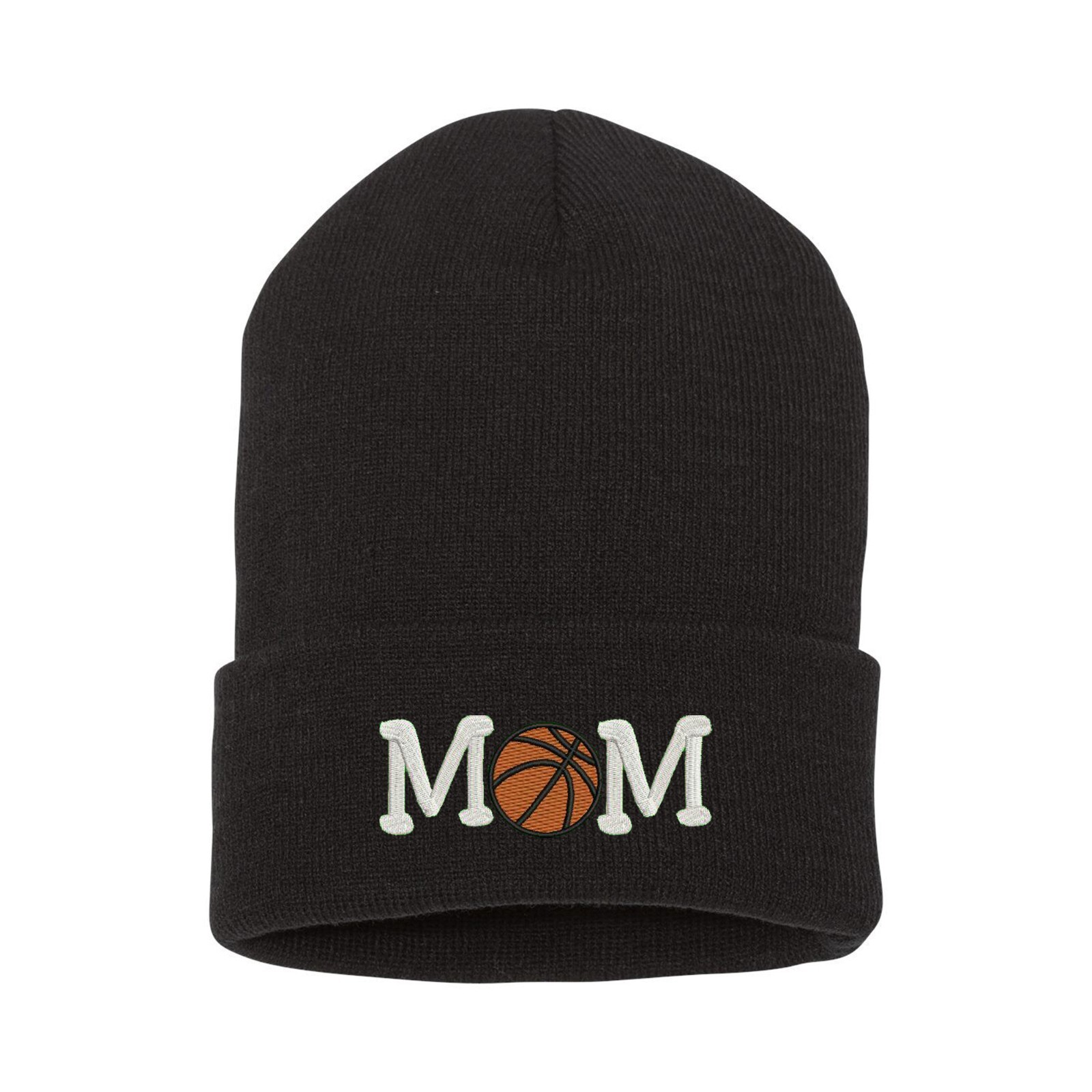 Basketball MOM embroidered beanie hat, custom embroidered beanie hat