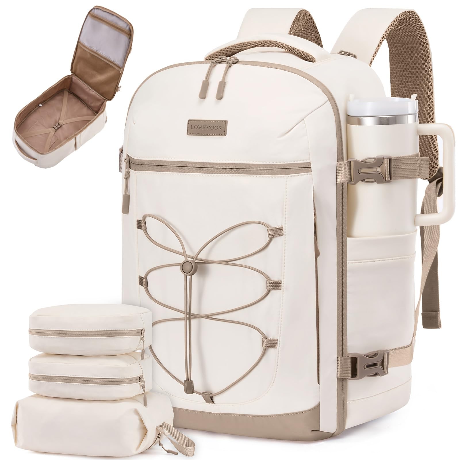 Travel Backpack,40L Carry On Backpack Large Fits 17.3″ Laptop,TSA Personal It…
