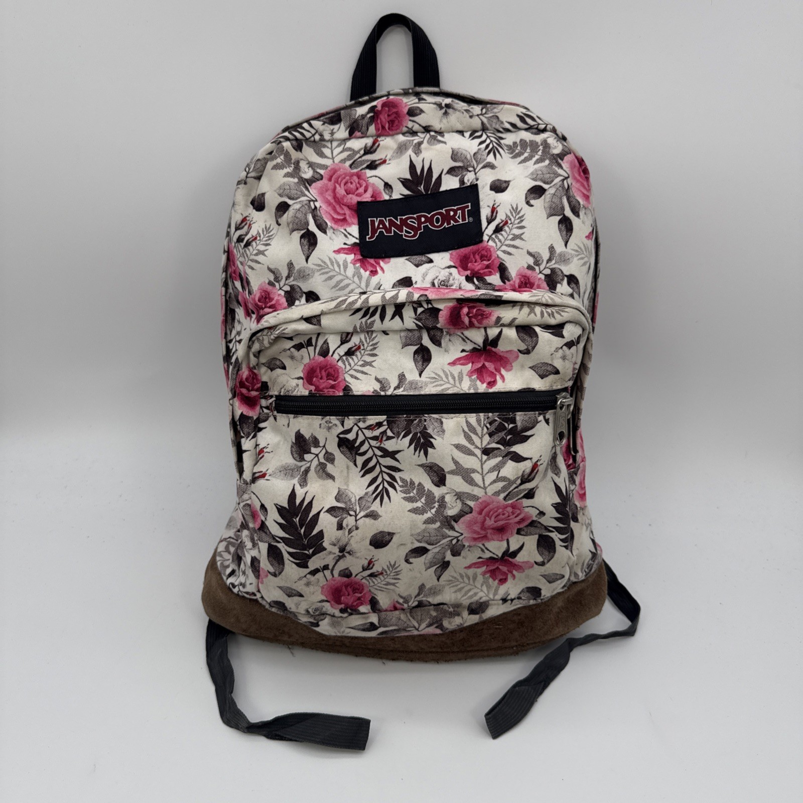 JanSport Right Pack Expressions Backpack White Pink Rose School Book Bag 31L