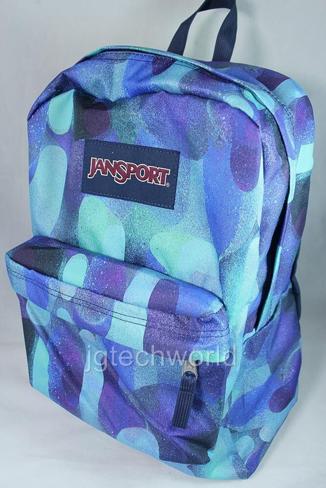 New Jansport Superbreak Classic Backpack Multi Lava Lamp School Bag Blue Green
