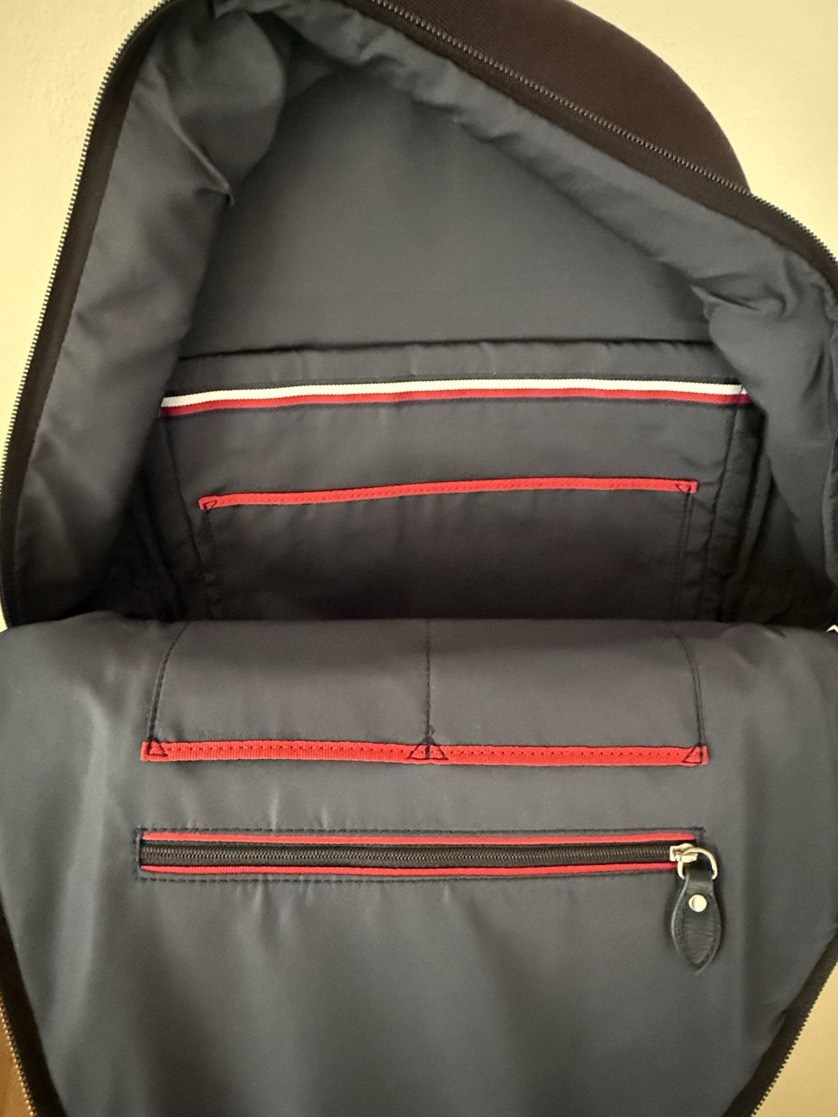 Tommy Hilfiger Backpack Deep Purple 100% Cotton Logo New With Tags