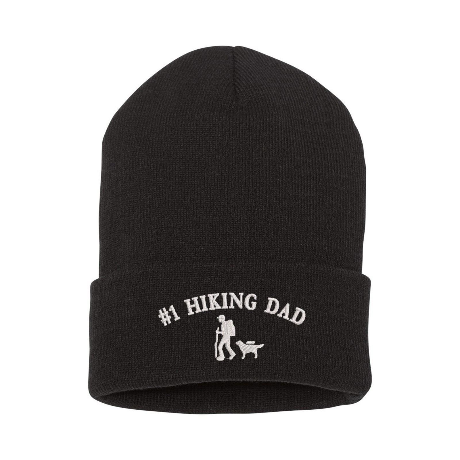 #1 Hiker Hiking dad embroidered beanie hat, custom embroidered winter beanie