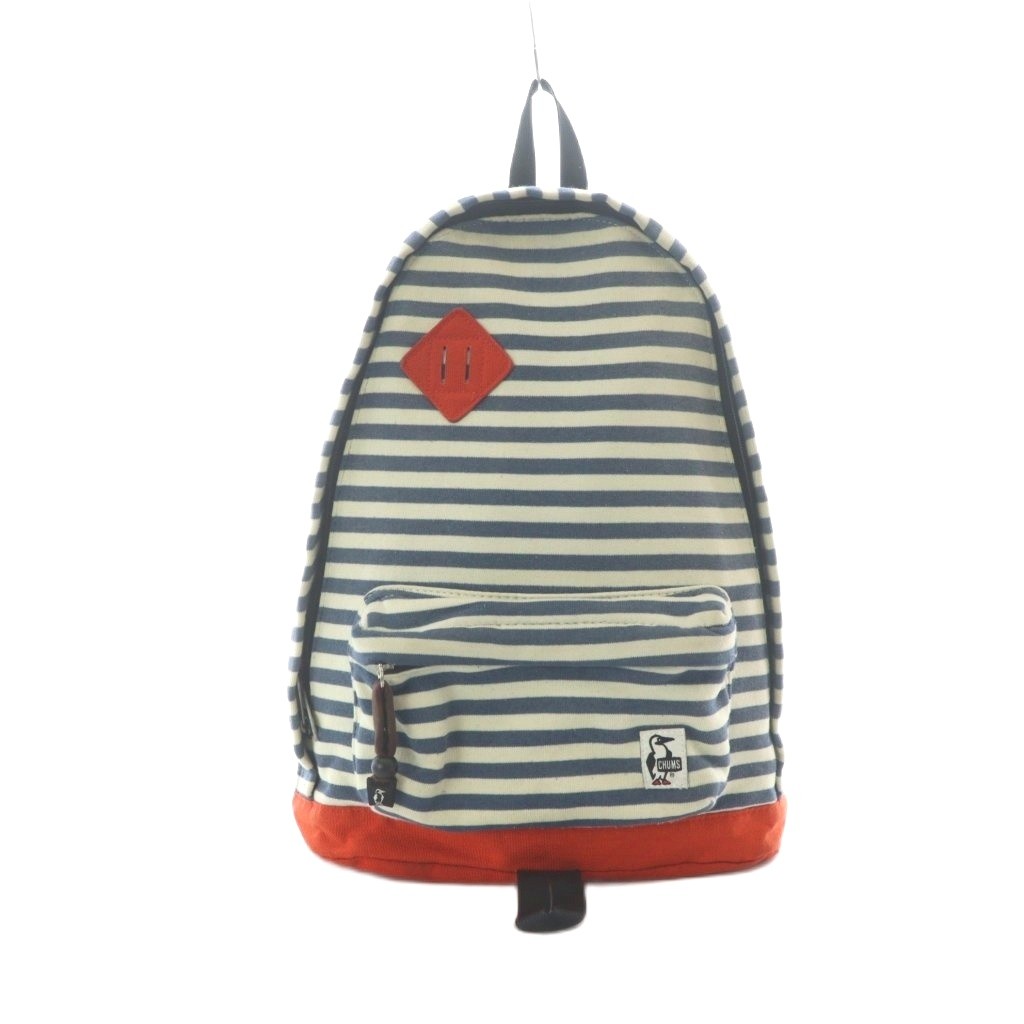 Chums Multicolor Canvas Backpack Daypack Red Blue White B-Condition 17×11.5in