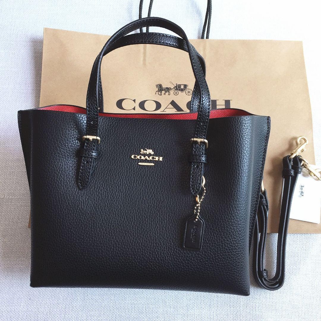 Coach C4084 Mollie Tote 25 Black 2Way Shoulder Handbag Outlet Japan