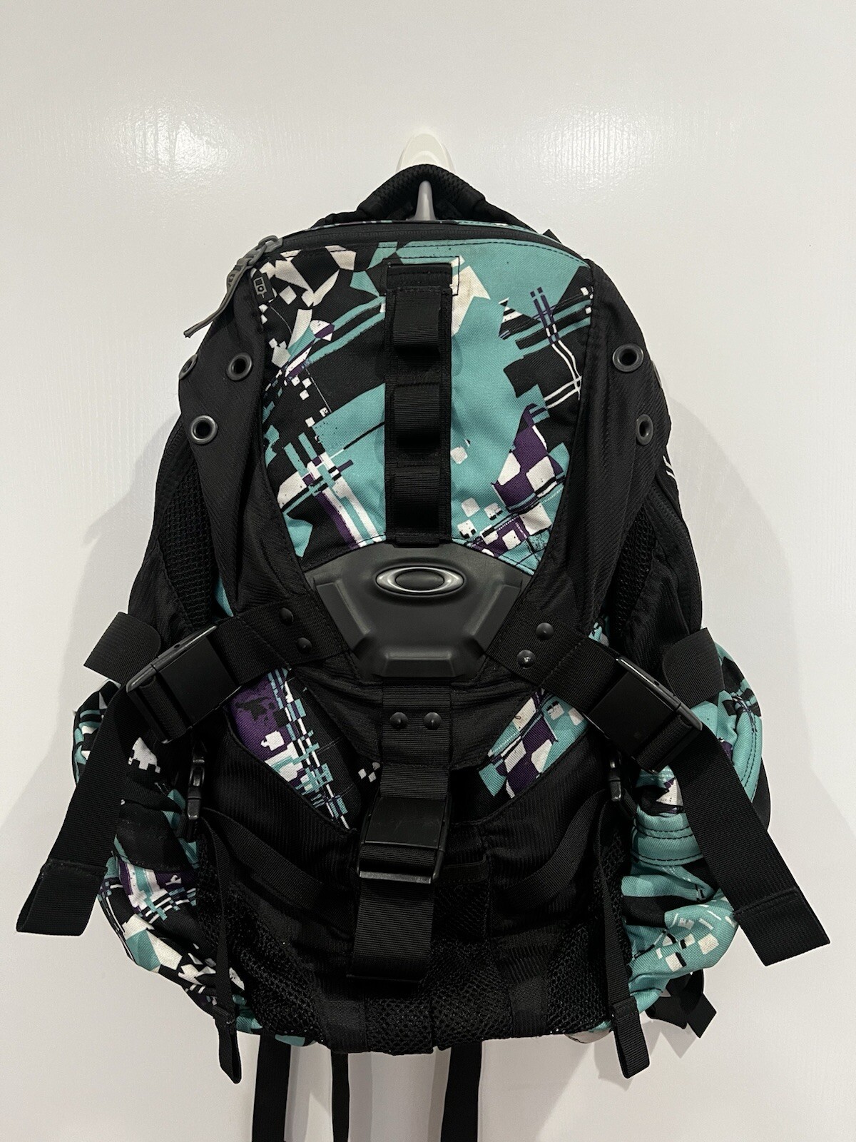 Oakley Icon 3.0 Backpack Bag Blue Aqua Skull Software Tactical Military Y2K