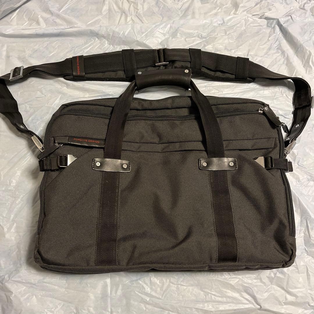 Porsche Design Sport 2Way Bag Black Soft Material Shoulder Tote Handbag Used