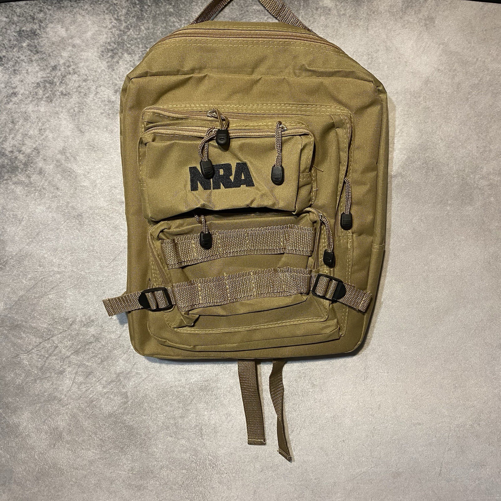 NRA Tactical Backpack Range Hunting Bag Storage Bag Desert Tan Khaki 15″H x12″W