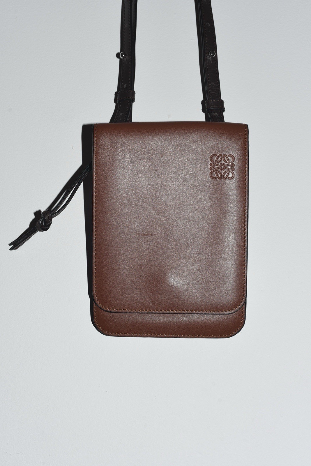 LOEWE By Jonathan Anderson Soft Brown Leather Crossbody Bag Small Made In Spain