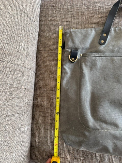 Winter Session Felix Waxed Canvas Tote Gray Leather Trim Made USA Shoulder Bag