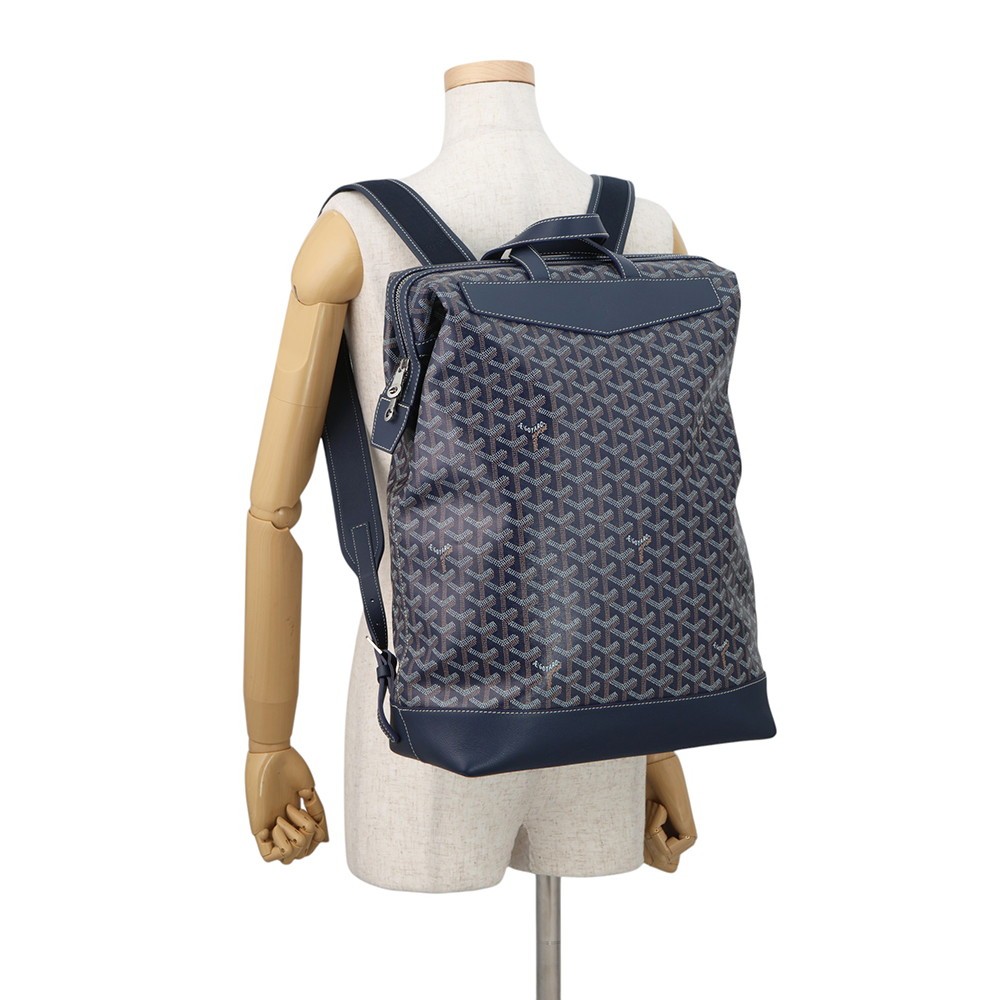 GOYARD Sisal Bread Backpack PVC/Leather Navy Blue CISALPMMLTY12CL12P