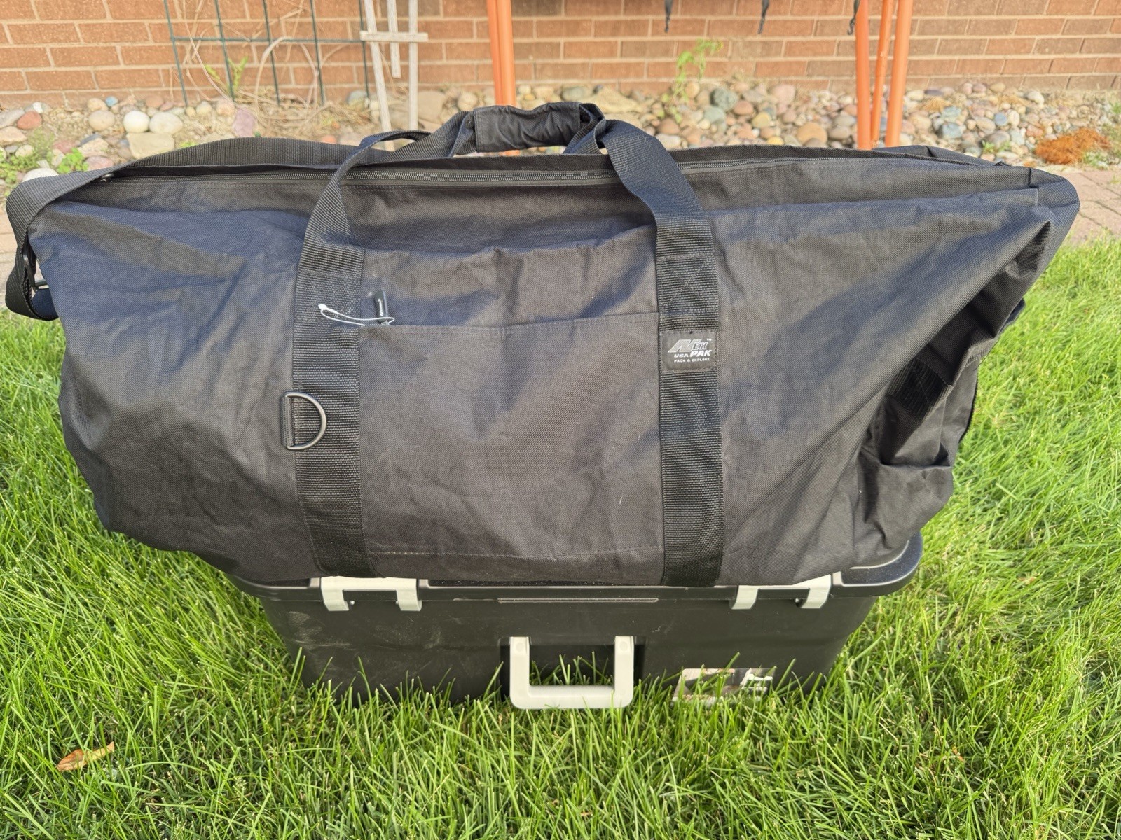 AMEX USA PAK Canvas Duffle Bag Extra Large Cargo Deployment Travel Gear Black XL