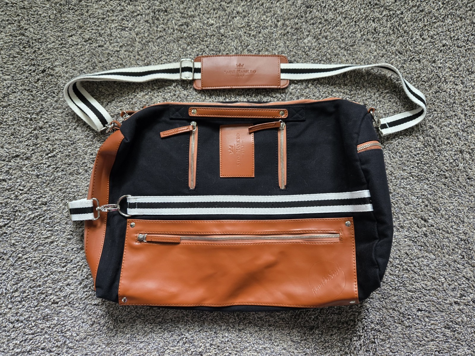 ​Saint Maniero Sempre 3-Way Backpack | Convertible Messenger Briefcase Black