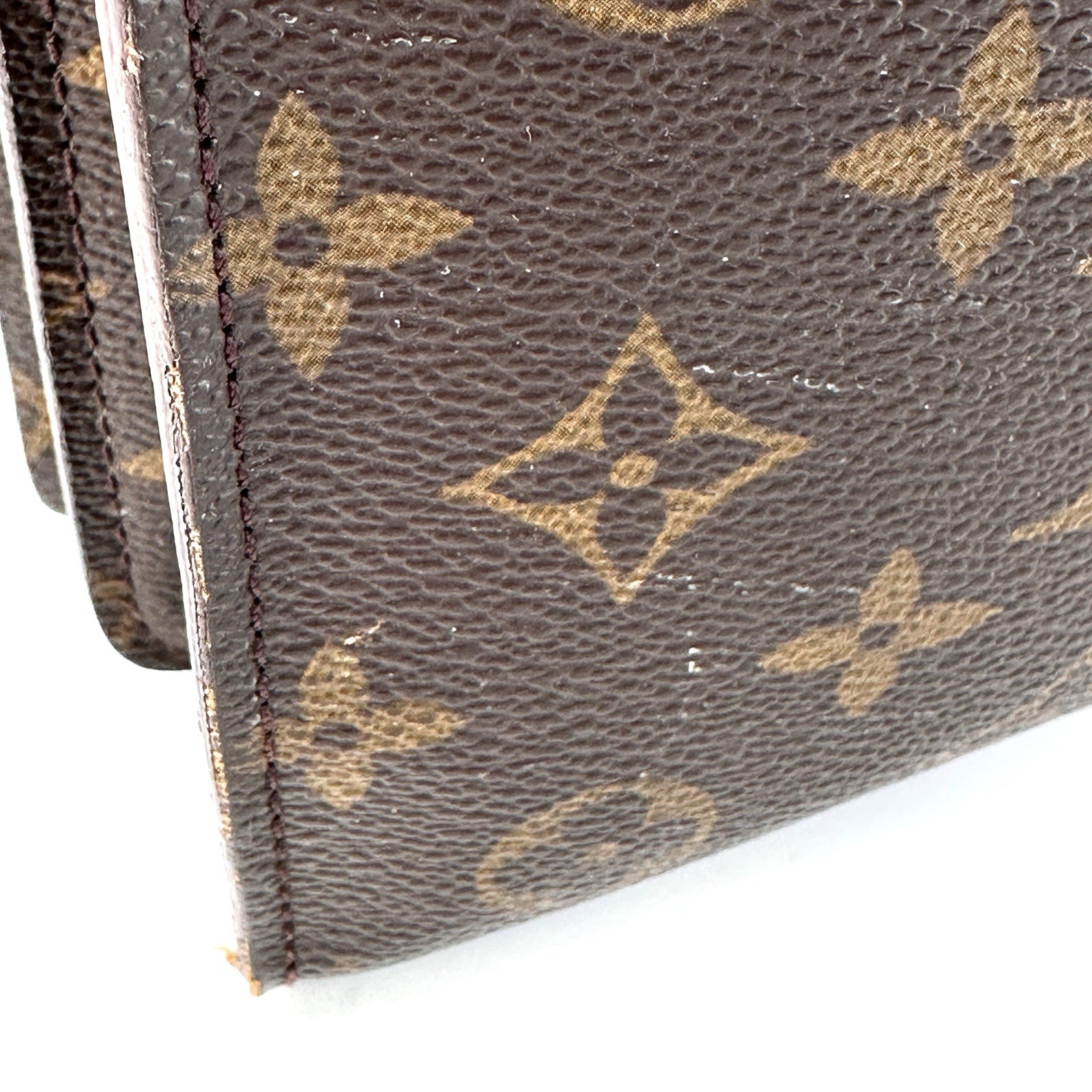 Louis Vuitton Monogram Briefcase Business Bag PVC Brown Authentic