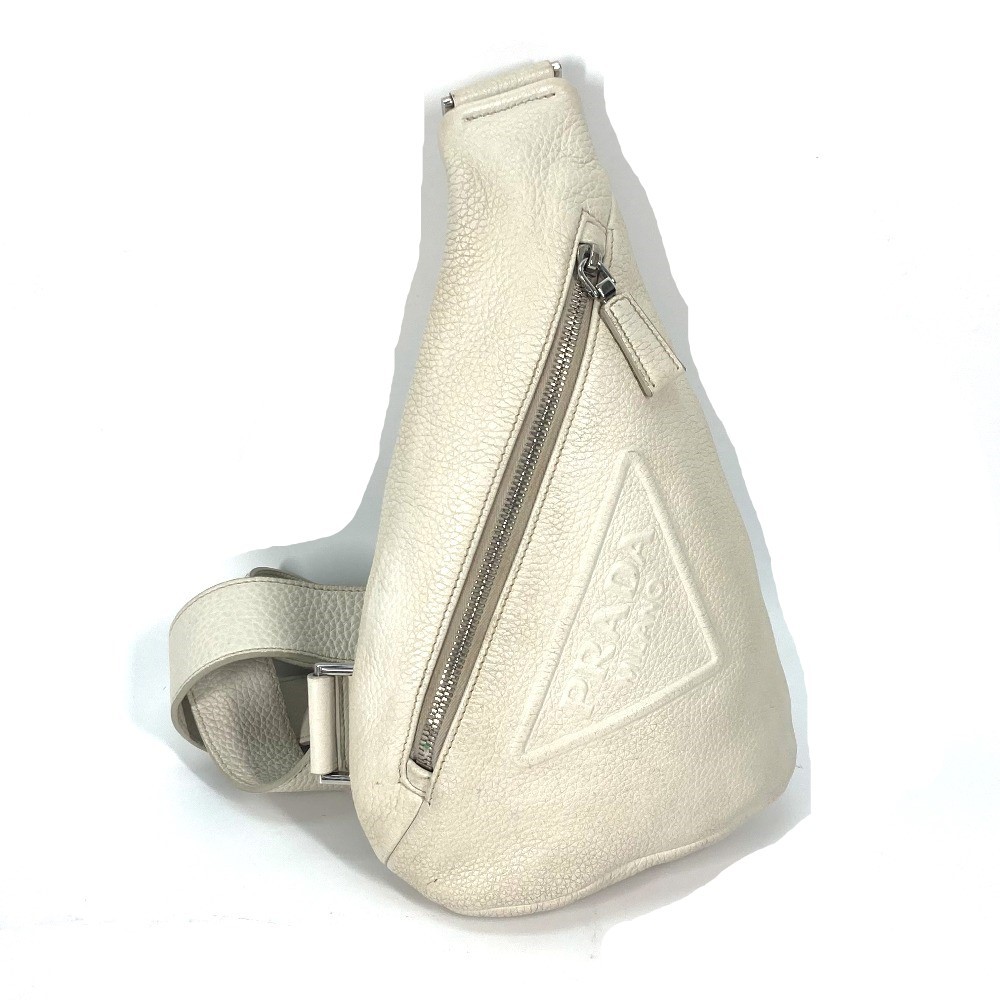PRADA 2VZ098 triangle logo Cross Vitello Dino Leather Bag shoulder bag body bag