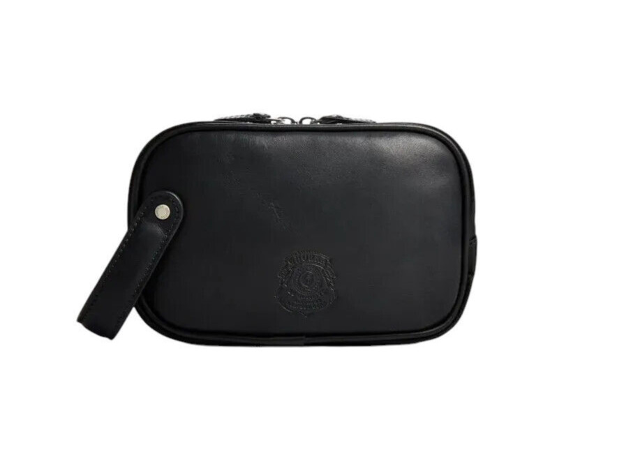 Men’s Ghurka Black Leather Bowery No. 309 Dopp Kit Toiletry Travel Bag New $295