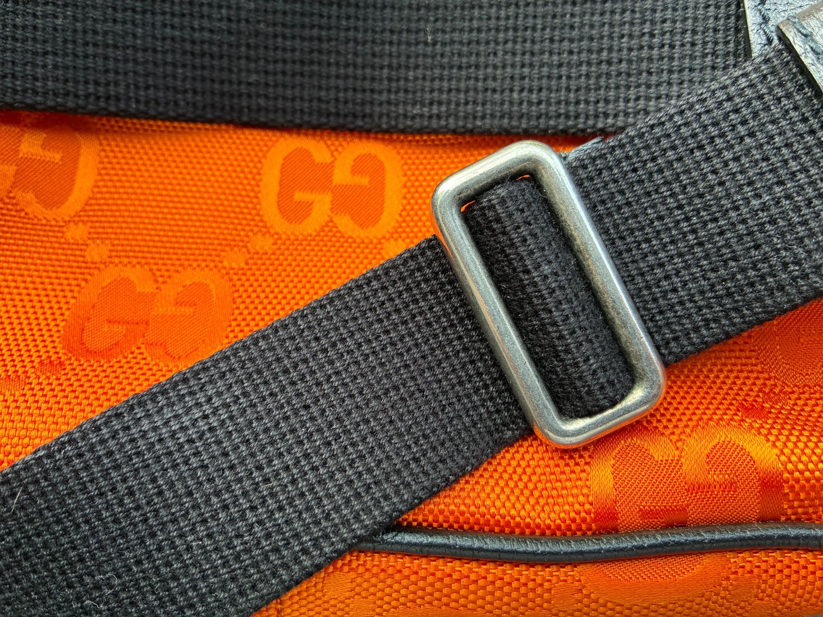 Authentic Gucci Off The Grid GG Monogram ECONYL Belt Bag Orange Black Fanny Pack
