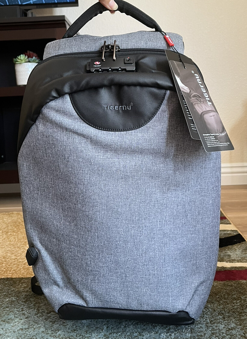 Gray Combination No. TSA Lock USB Charging Laptop School Business Backpack Bag L