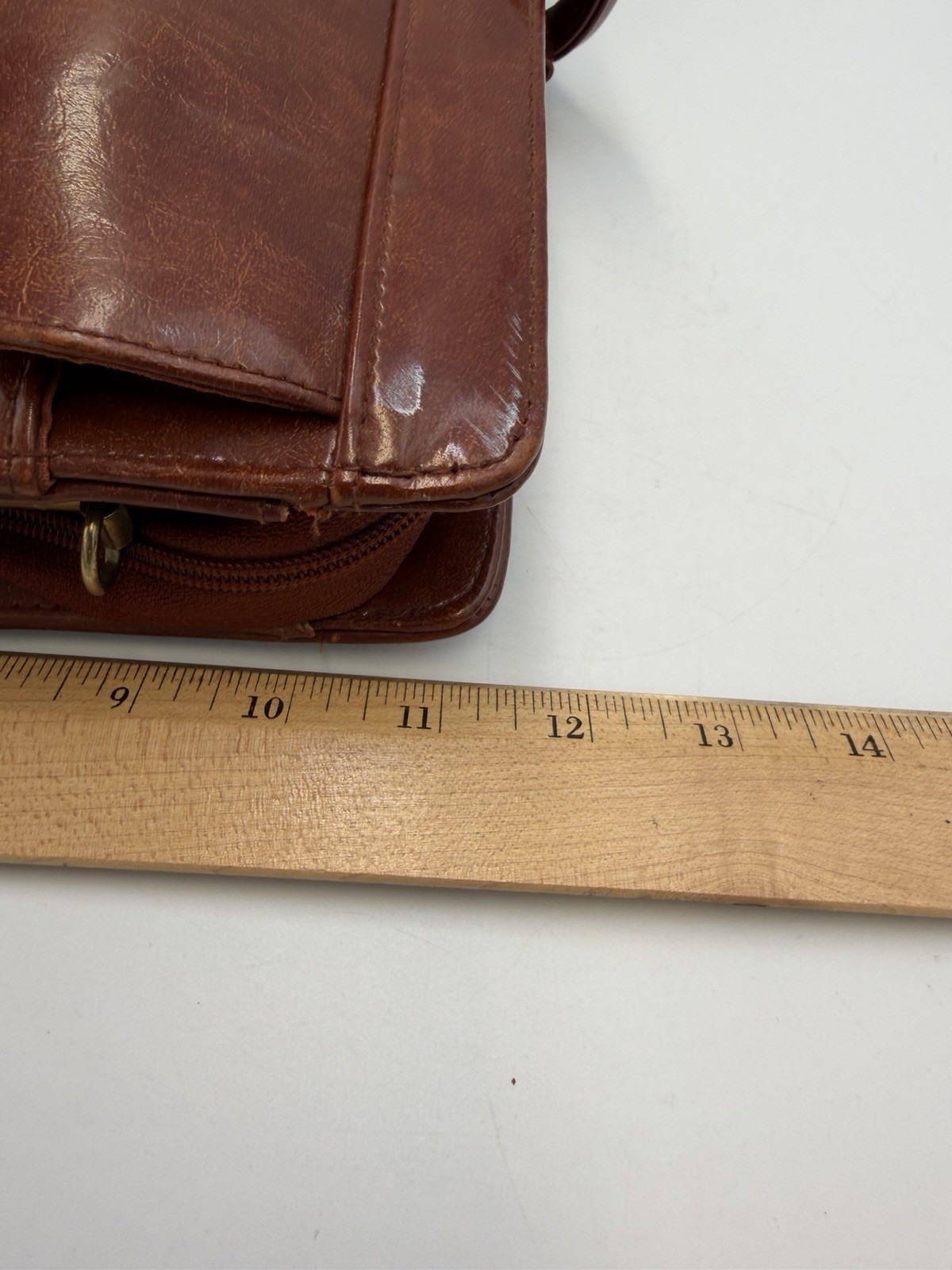 Brown Vintage Jackson Leather Briefcase Bag Double Top Handles