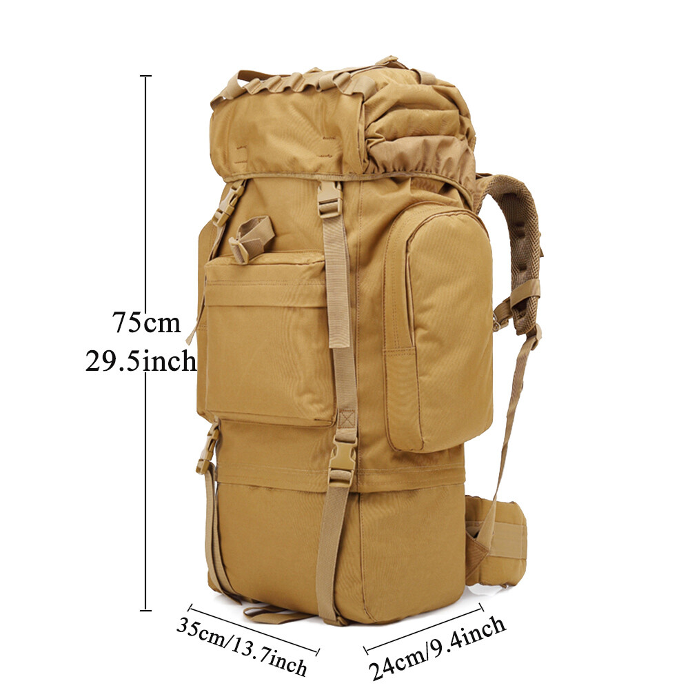 Tactical Army 65 Rucksack Hiking Camping Backpack Travel Nylon Waterproof Bags