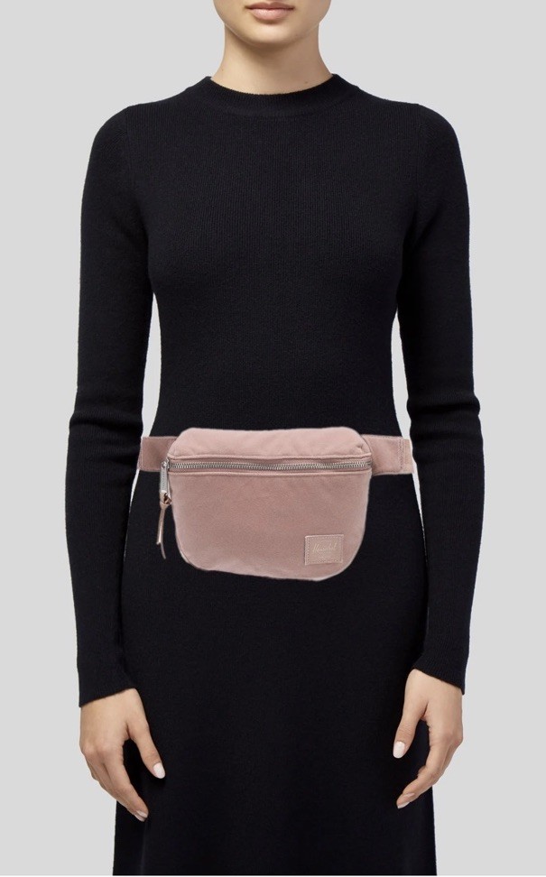 Herschel Supply Co Velvet fanny Pack Bum Bag Fifteen PINK