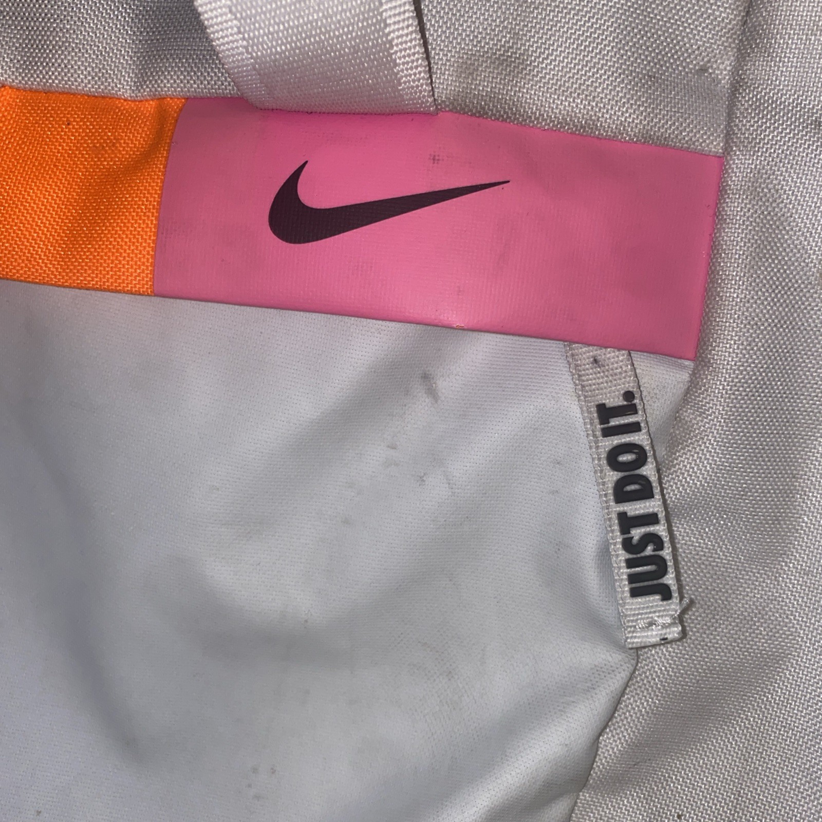 Nike Radiate Backpack Bag White Orange Pink Tote Roll Top Design Pockets