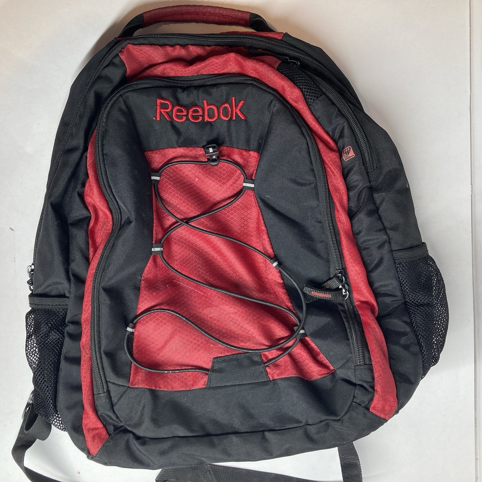Reebok Red Black Backpack School Bag Sports Bag Bookbag Hiking Bag Standard Size