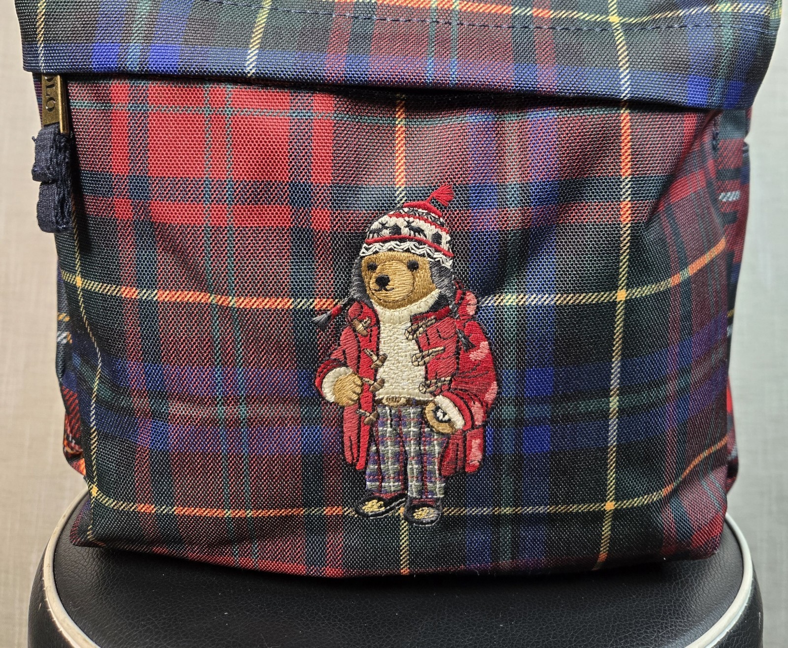 POLO Ralph Lauren Polo Bear Backpack Stewart Plaid Red Blue Green Tartan