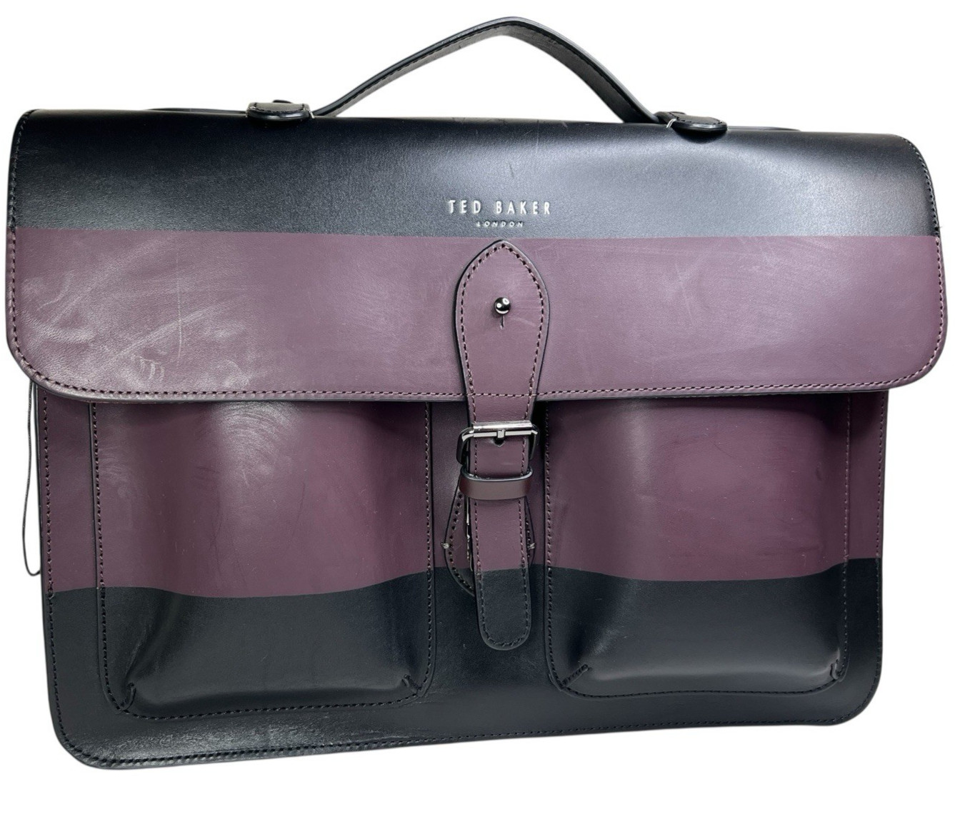NWOT TED BAKER London Briefcase Messenger Laptop LEATHER BAG Crossbody