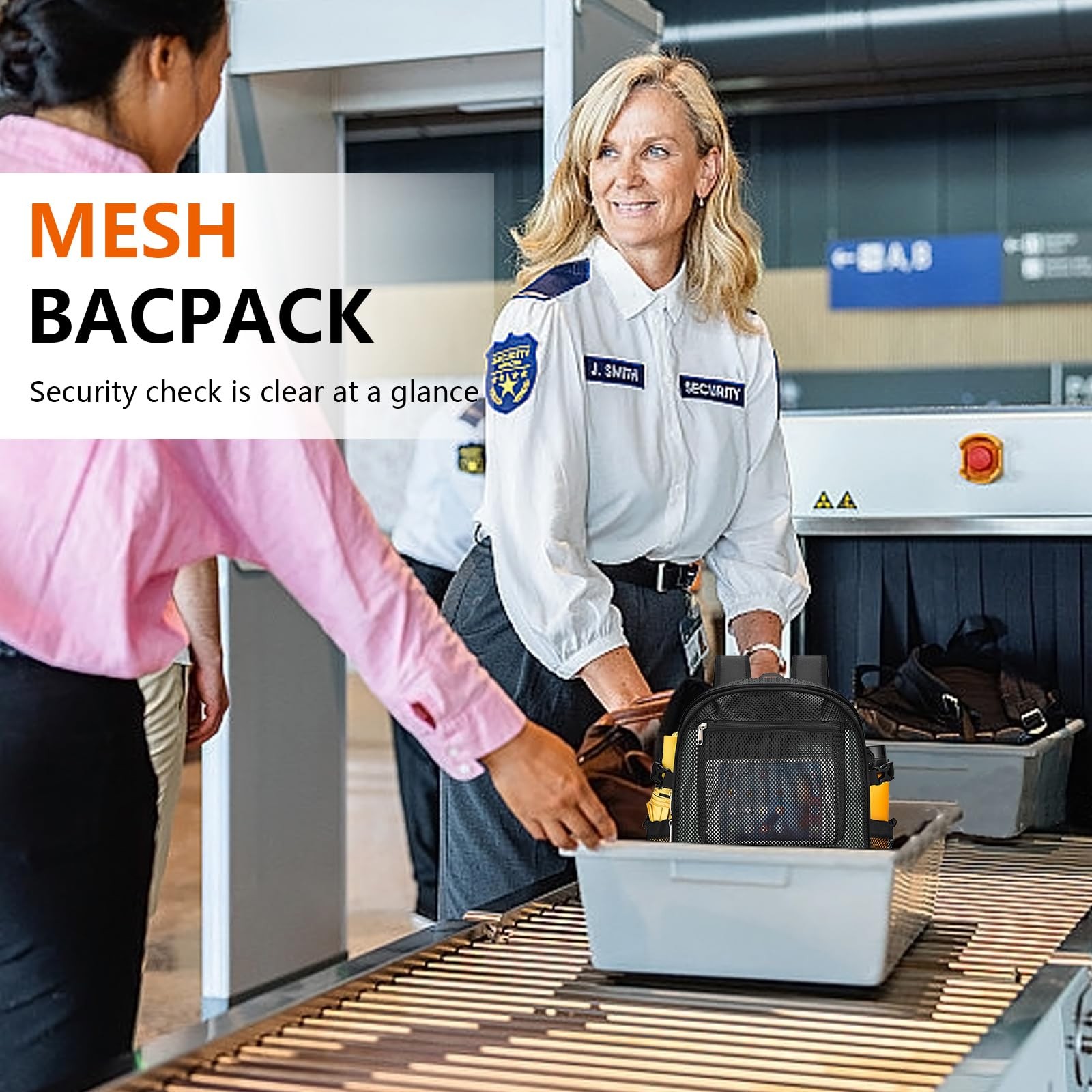 Mesh Backpack for School,with Inner Laptop Compartment,Semi-transparent Bookb…