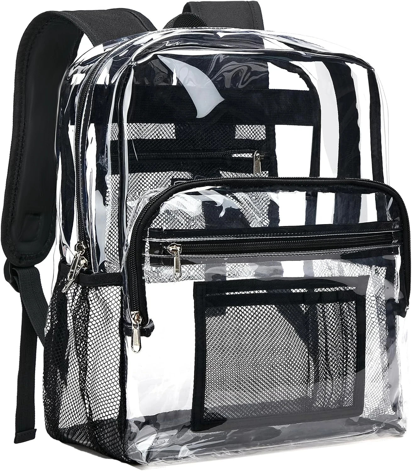 LARGE HEAVYDUTY CLEAR BACKPACK Transparent See Tru PVC School Bookbag – Stadium