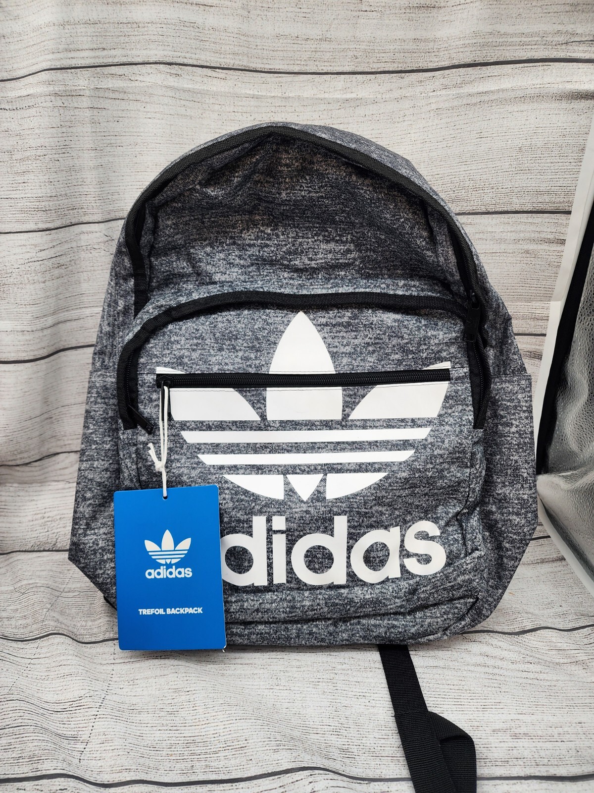 Adidas Originals Trefoil Pocket Backpack #CL5495 Grey Jersey Onix Black