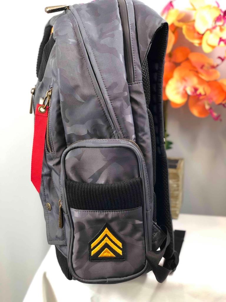 NWT AVIATION 88 Designer Multi Pocket Embroidered MA-1 Backpack-Dark Grey Uproar