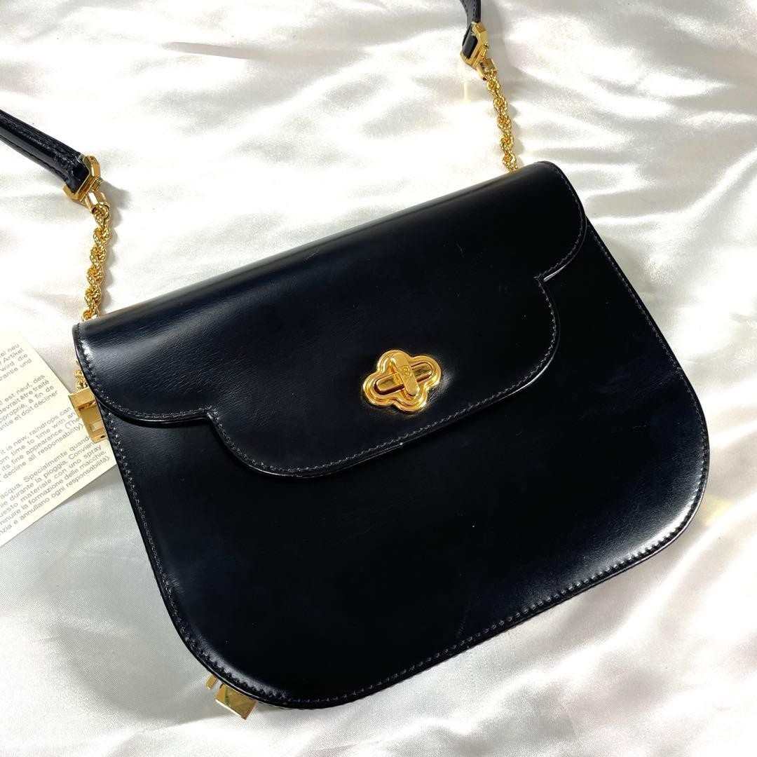 Authentic Bally Leather Shoulder Bag Black 6.5in Compact Vintage Purse