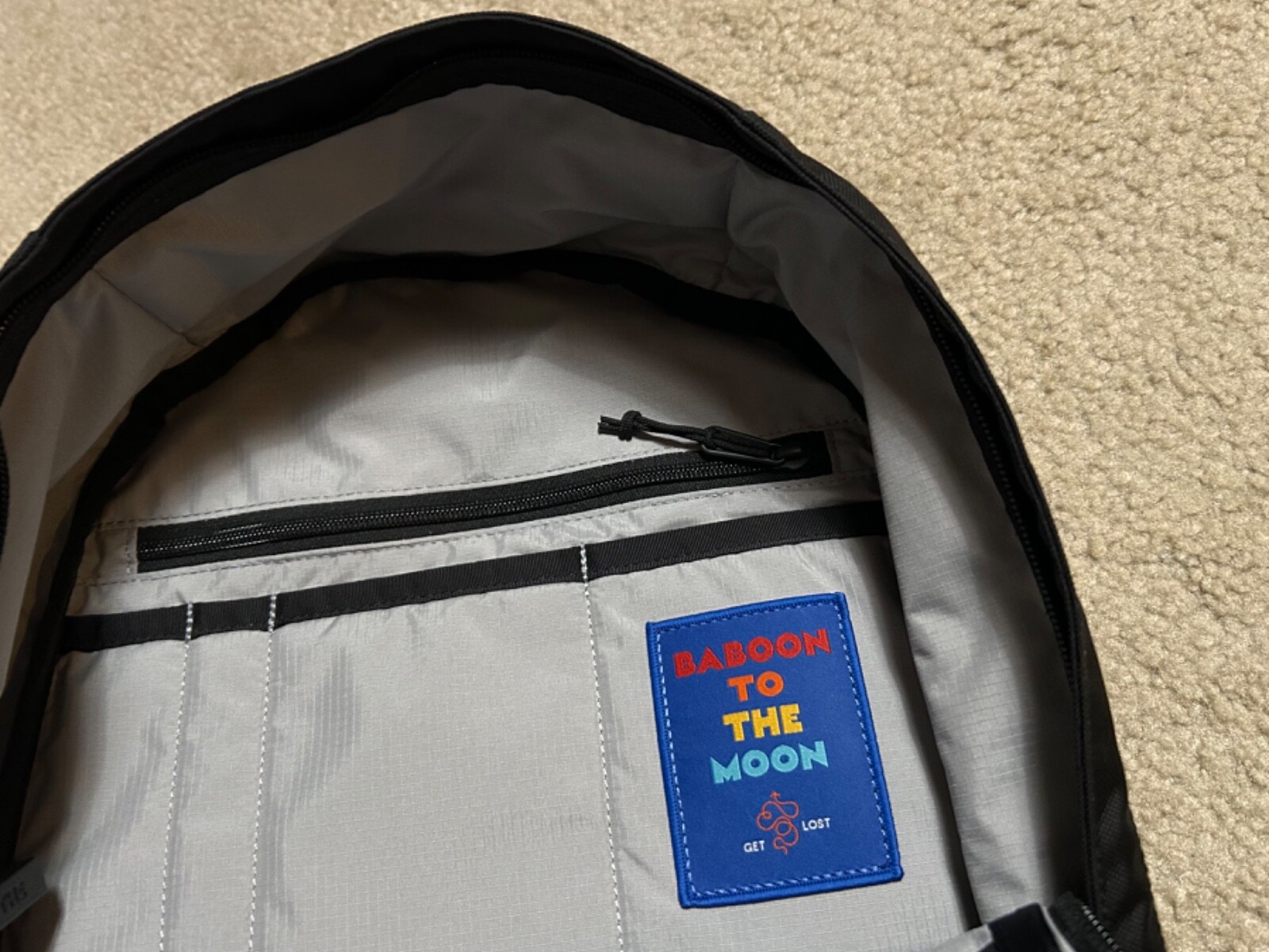 BABOON TO THE MOON black BACKPACK Regular Size