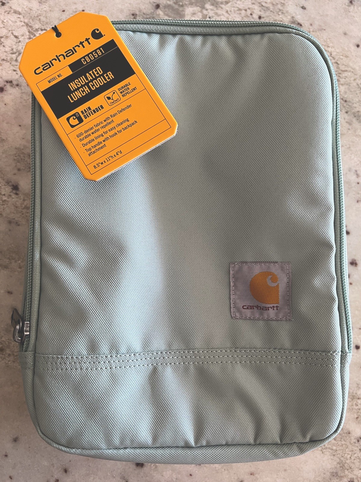 Carhartt Insulated Lunch Cooler Box CB0581 Zip Bag Carrying Handle Light Blue