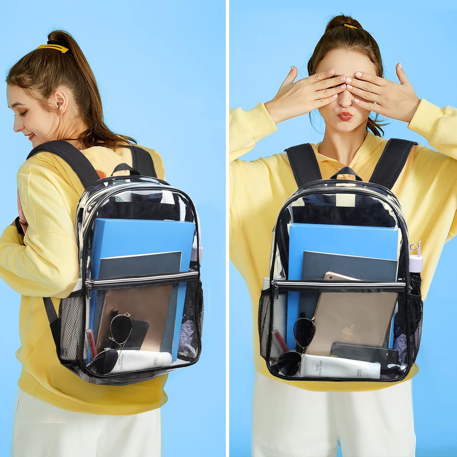 Clear Backpack Heavy Duty Large TPU Transparent Backpacks See Through Backpacks