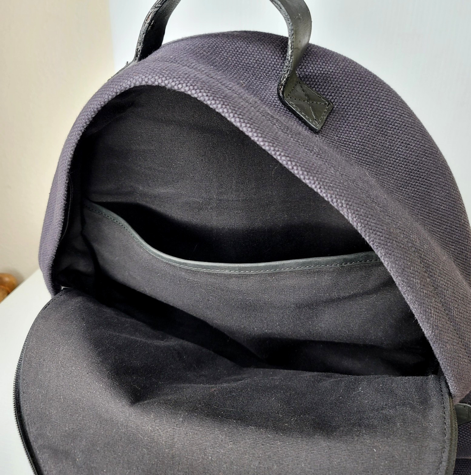 Pendleton Harding Black Wool Canvas Backpack Large Bag 18″