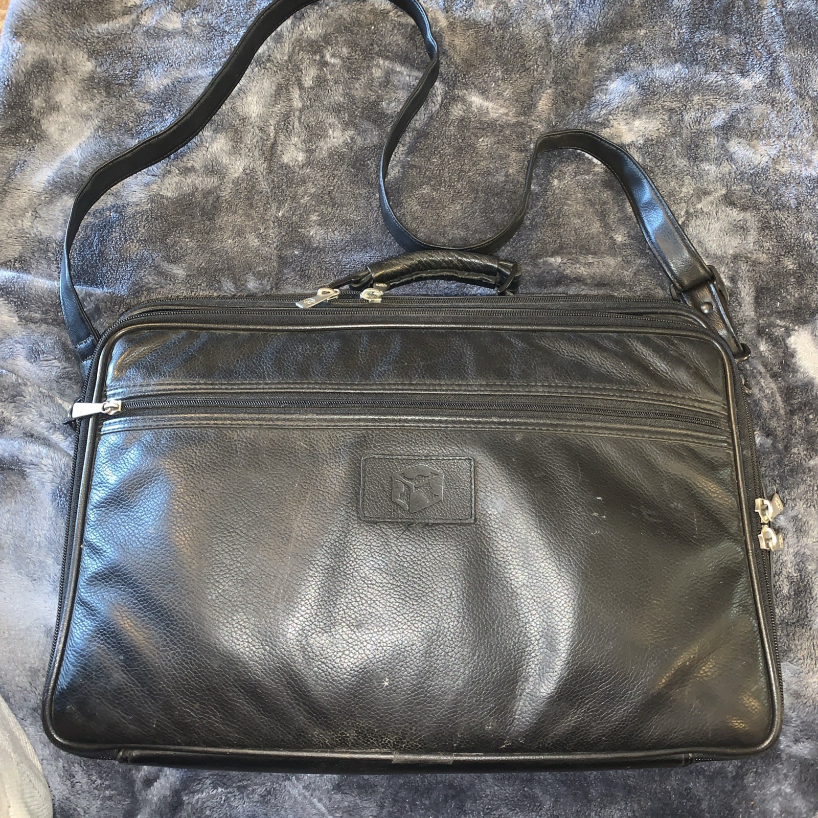 USA MADE CASE TEK INC. LARGE Leather Shoulder Bag business Briefcase pre owned