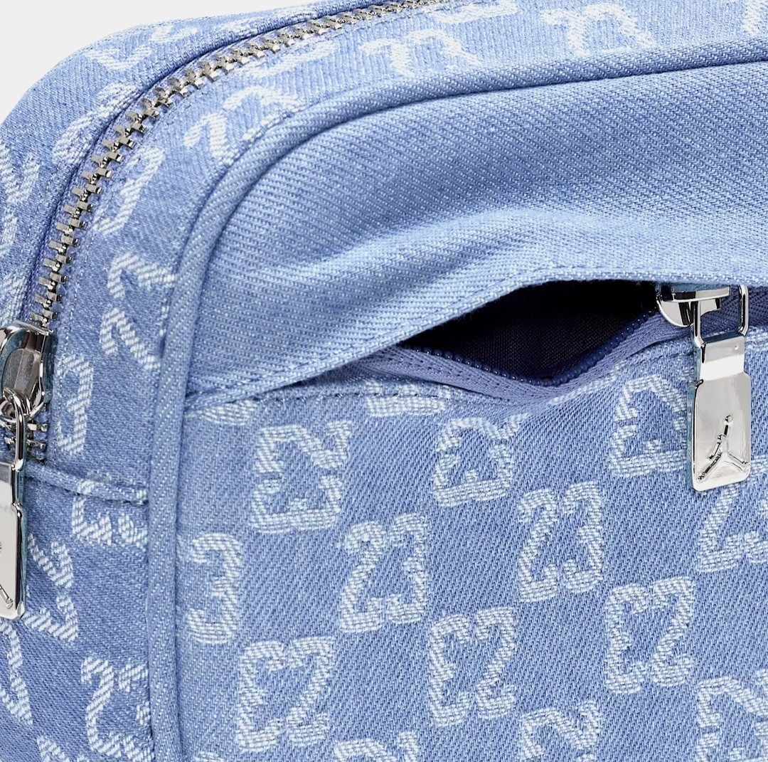 Nike Jordan 23 Monogram Camera Bag Denim Blue 1.5L Limited Edition Allover Woven